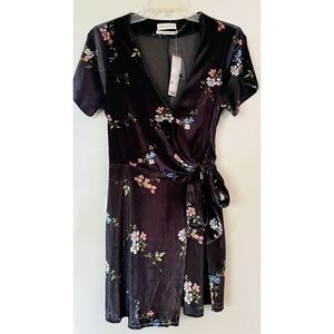Urban Outfitters satin floral wrap dress